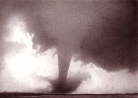  Tornadoes India ink on gessoed board