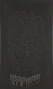 MiYoung Sohn Straight Pins straight pins, india ink, corkboard