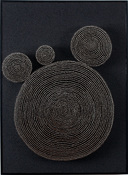 MiYoung Sohn Straight Pins straight pins, india ink, corkboard