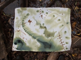 Peter L. Johnson Hazardous Alchemy Mississippi River Mud and Buckthorn Berry Juice Painting