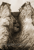Philip Sugden, Artist Location Drawings Sepia Ink on Paper