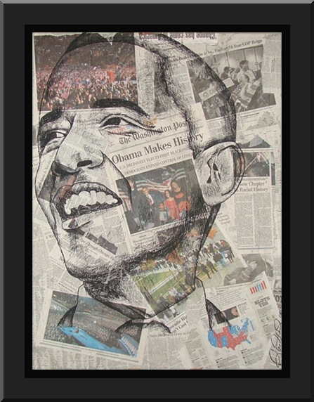Rachel D Crouch Art Gallery Obama Mixed  Media