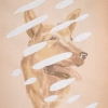  on paper watercolour, white out on found paper