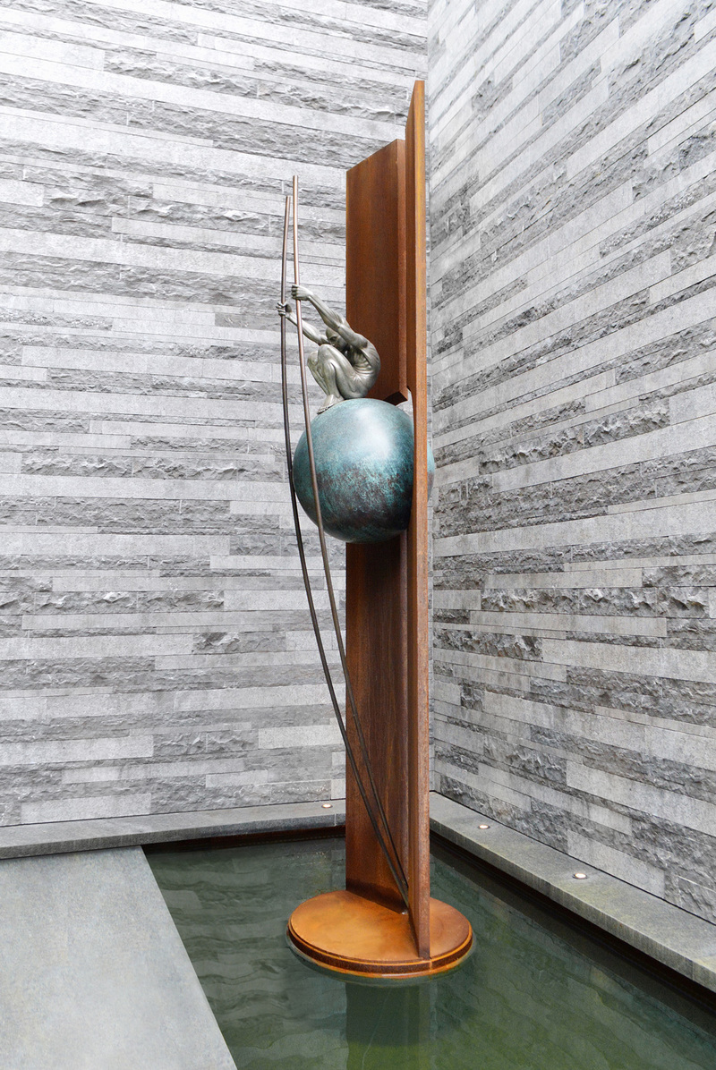 Displacement Commissioned Bronze, weathering steel