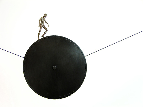 Ferrous Wheel Writ Small Bronze, steel, string