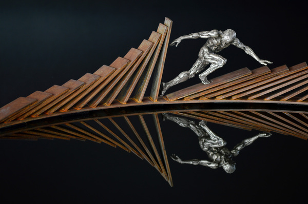 Critical Mass (maquette) Writ Small Bronze, steel, concrete