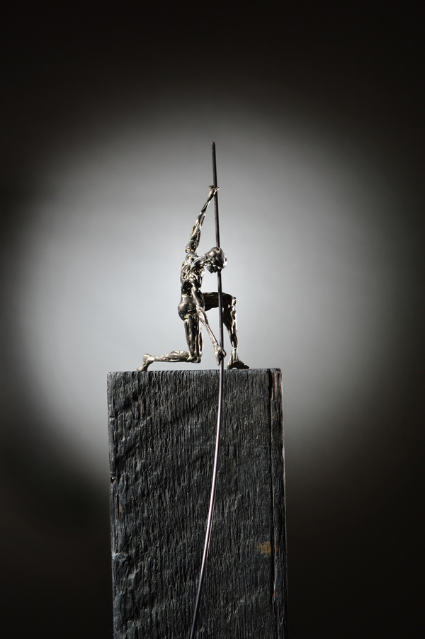 Angle of Incidence (detail) Makeshift Matter Bronze, steel, Douglas fir