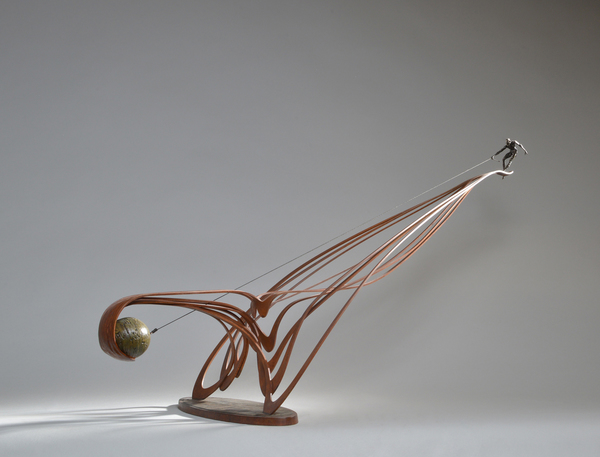 Waveform Writ Small Bronze, steel, concrete, string