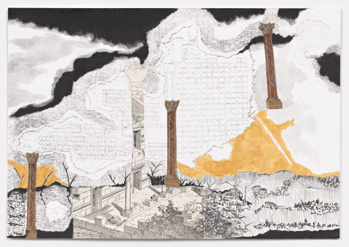 Marble Columns Works on Paper collage, xerox and gouache on paper