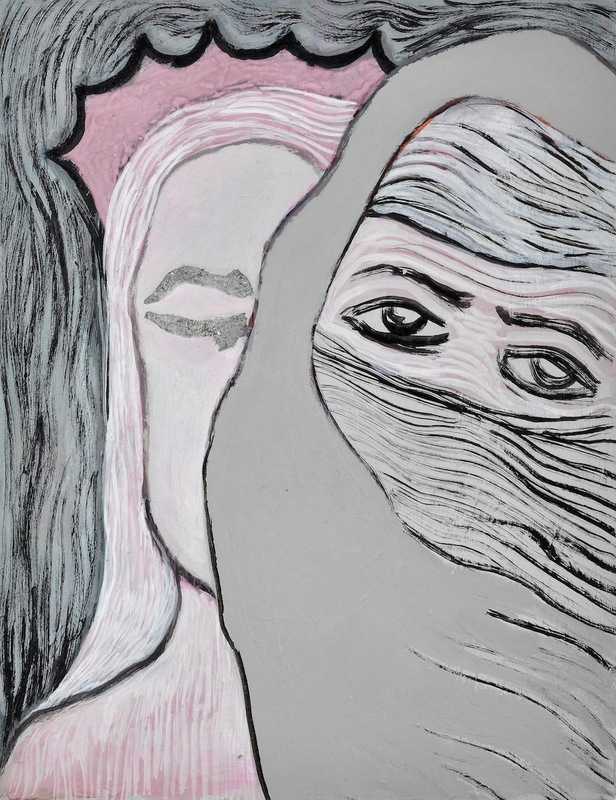  "A Mirror Has Two Faces" (series) paintings on paper 2009-2013 acrylic and marker on paper
