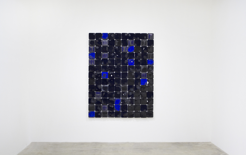 Sarah Elise Hall Grids marble, pigment, paint skins, eco-resin, plywood