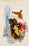 Theresa Hackett Paintings   Flashe paint, acrylic, resin, marble dust, color marker, color pencil, silver leaf, photos   coffee, whisky, ink, gesso on BFK paper on stretched linen 