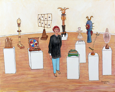 Portrait of Janis Purcell and her Sculpture