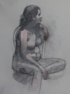 Figure Drawings charcoal, conte and pastel