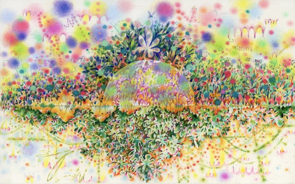 Double Sunrise After the Disaster: Color Colored pencil on paper