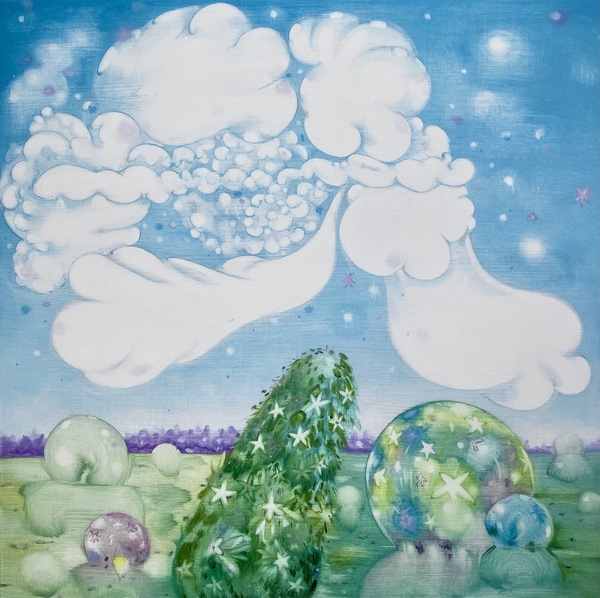 Stars in the Afternoon After the Disaster: Color Oil on panel