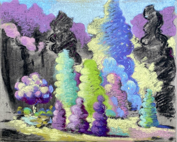  After the Disaster: Color Pastel and charcoal on linen