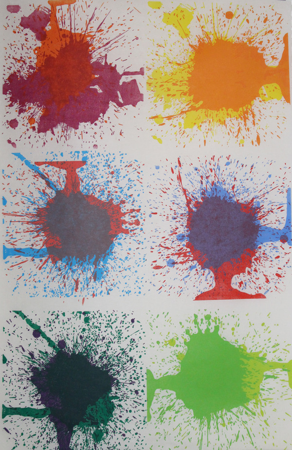 Andrew Carter - Artist & Printmaker Splash prints 2019 12 colour linocut on Japanese Koso paper