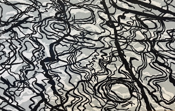 Andrew Carter - Artist & Printmaker Fen Ditton Residency 2 block linocut