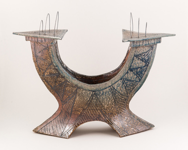 ARTicles Art Gallery Jan Richardson handbuilt stoneware and wire with anagama firing
