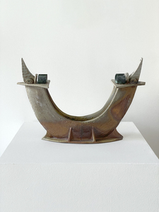 ARTicles Art Gallery Jan Richardson handbuilt stoneware and patinated  copper wire with anagama firing