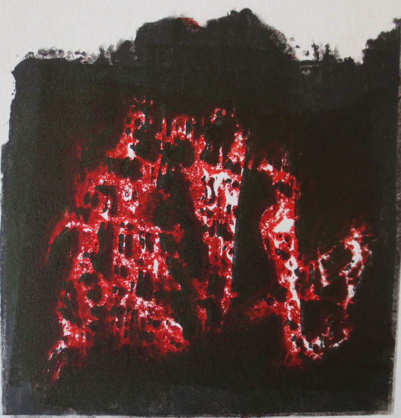 Barbara Shapiro "Story of a Fire" Monoprint: Monotype and Pronto Plate Lithograph on paper