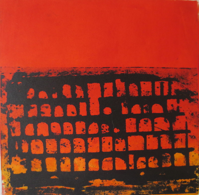 Barbara Shapiro  "Red Hot" Monotype and Pronto Plate Lithography on paper