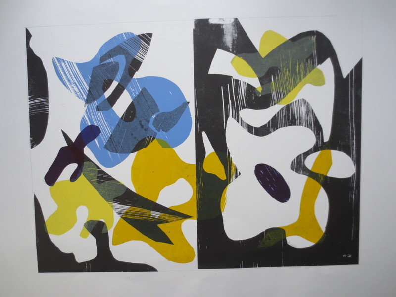Barbara Shapiro "Puzzle Pieces" Pronto Plate Lithography om paper