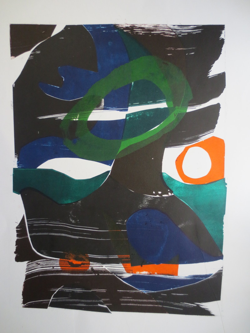 Barbara Shapiro "Puzzle Pieces" Pronto Plate Lithography on  paper