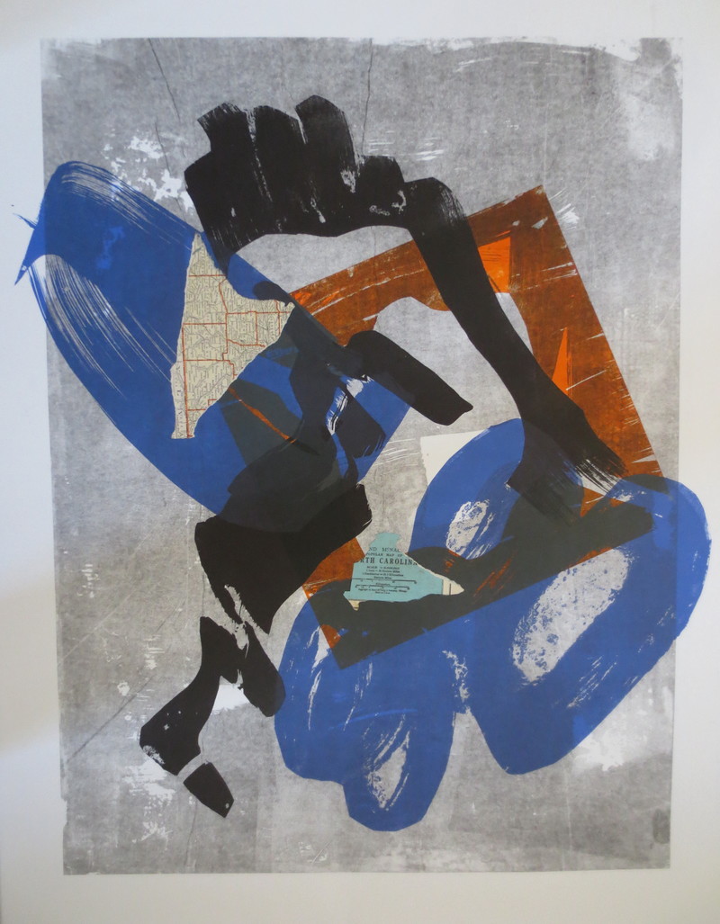 Barbara Shapiro "Whirlwind Suite" Pronto Plate Lithography with pasted paper on paper