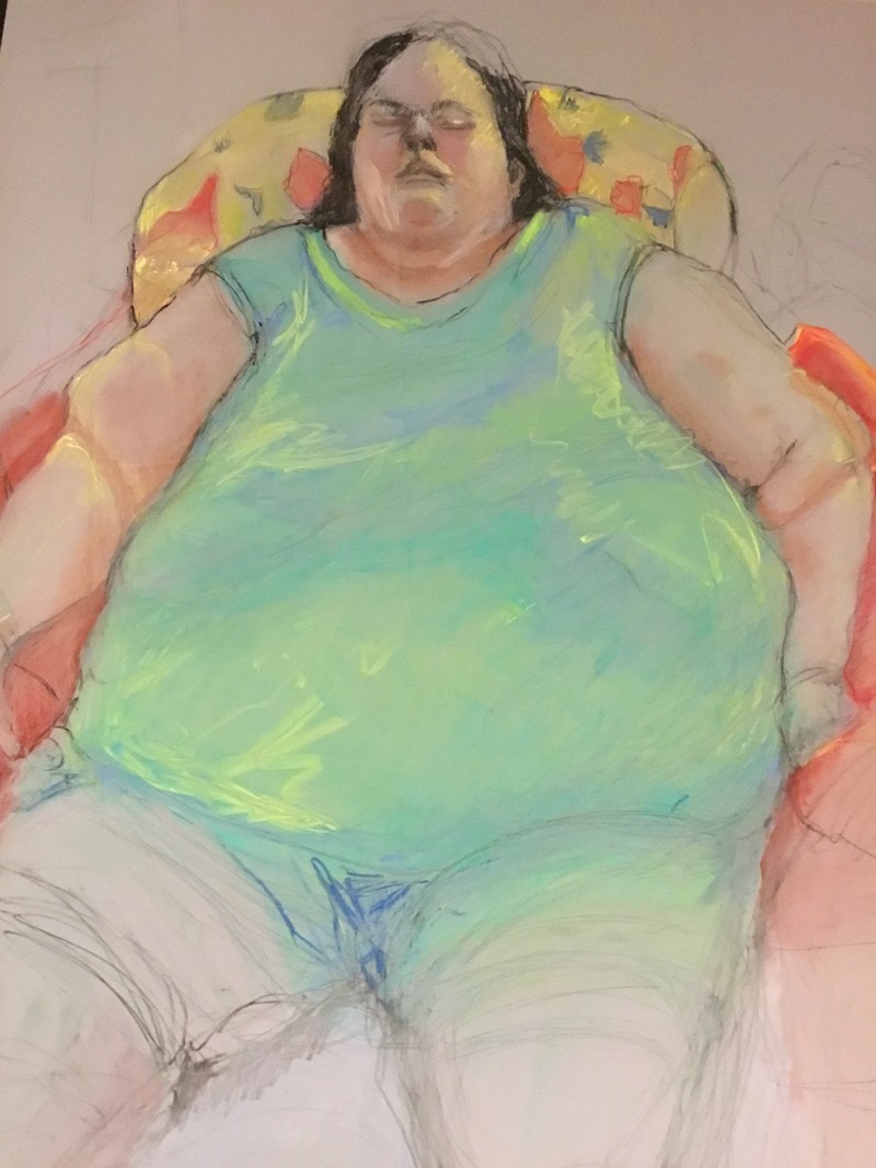 Barbara Shapiro  "Pillow Talk" Acrylic paint on Dura-Lar