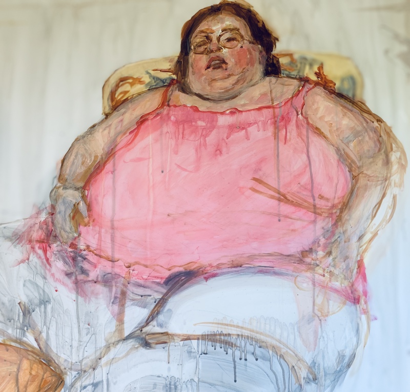Barbara Shapiro  "Pillow Talk" Acrylic paint on Dura-Lar