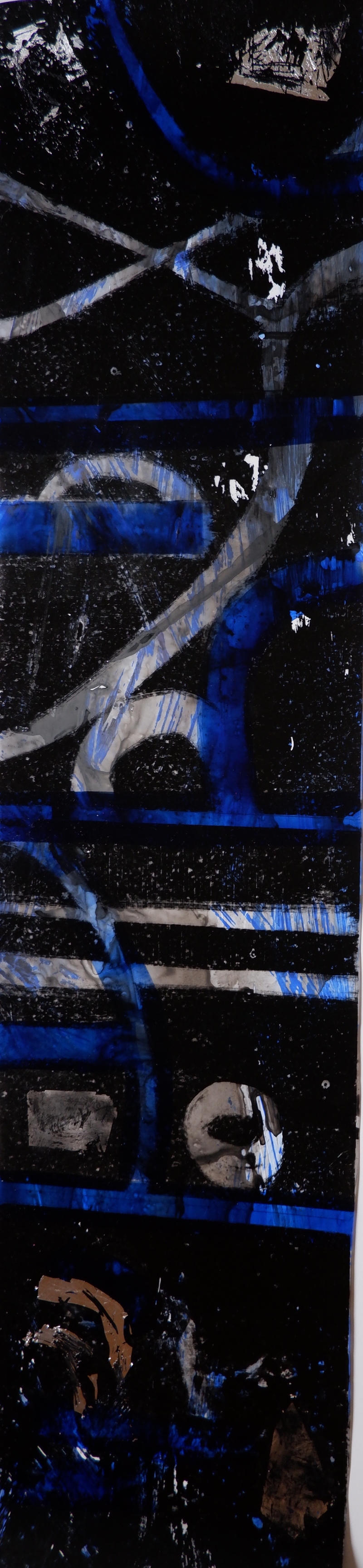 Barbara Shapiro  "Film Strips Monotype on Dura-Lar with India ink and foil