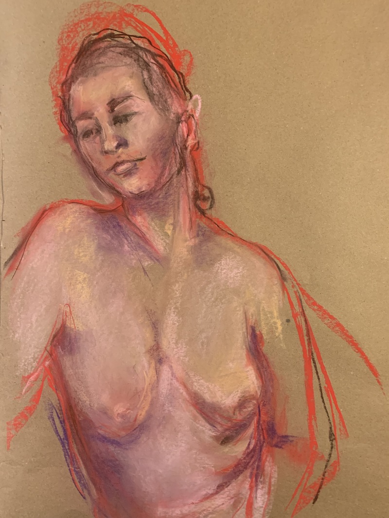 Barbara Shapiro "Women to Be Considered" Soft pastel and charcoal pencil on paper