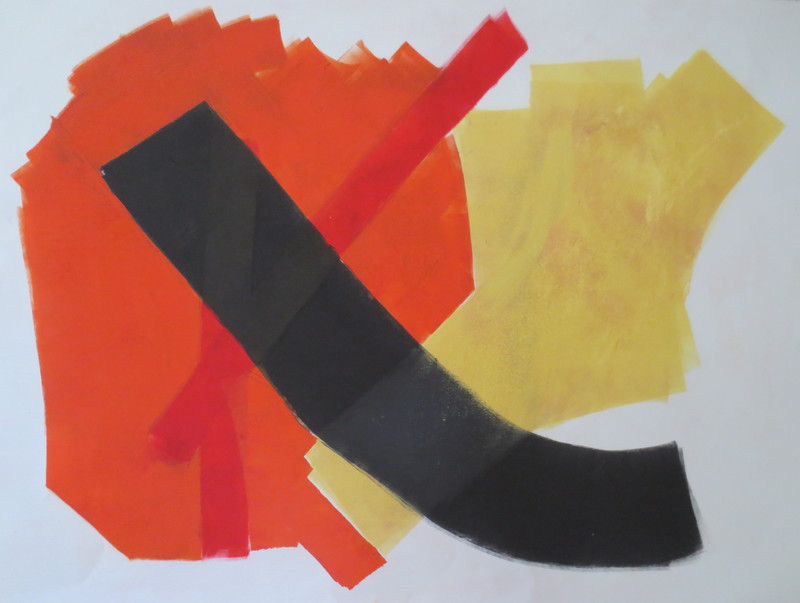 Barbara Shapiro  "Always Ready for  More Red" Monotype on paper