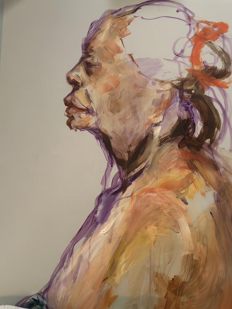 Barbara Shapiro "She's Ready for Her Closeup" Oil paint on Dura-Lar