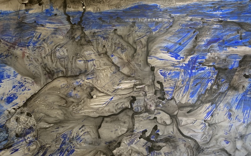 Barbara Shapiro "The Blues" Acrylic paint and India ink on Dura-Lar