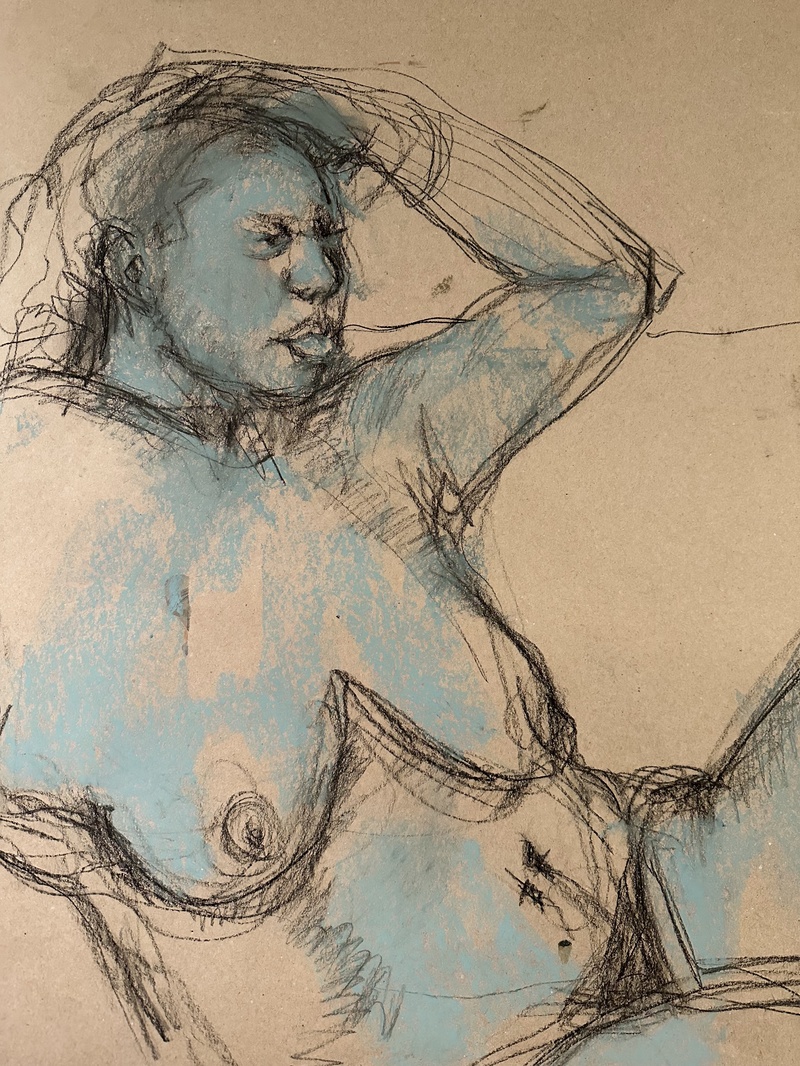 Barbara Shapiro "Women to Be Considered" Charcoal pencil and pastel on paper