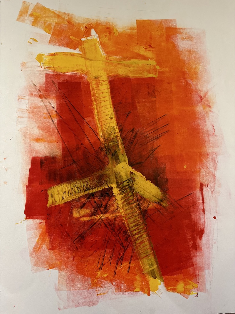 Barbara Shapiro "Geometry" Monotype on paper