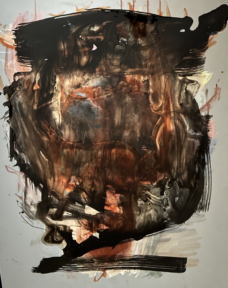 Barbara Shapiro ABSTRACT WORKS: "Deepest Black" Acrylic paint, India Ink, gloss medium
