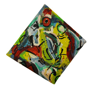 Barry L Mason Buttons Paintings Oil on Shaped Canvas