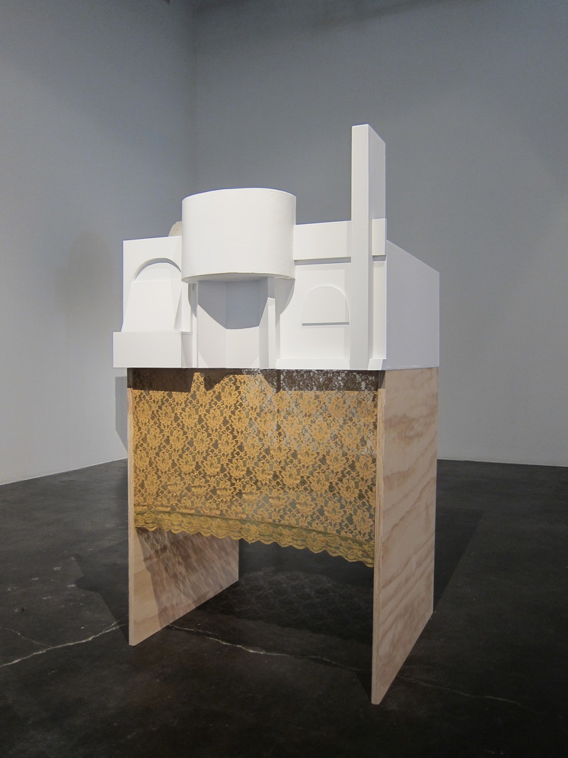 Bessie Kunath Inspired Architecture/ Headspaces and Screen Tests MDF, joint latex paint, lace, plywood