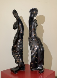BILL FRAZIER VENUS REDUX 1990 - 1995 Glazed ceramic with copper tacks