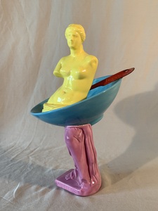 BILL FRAZIER VENUS REDUX 1990 - 1995 Glazed ceramic with enameled spoon 