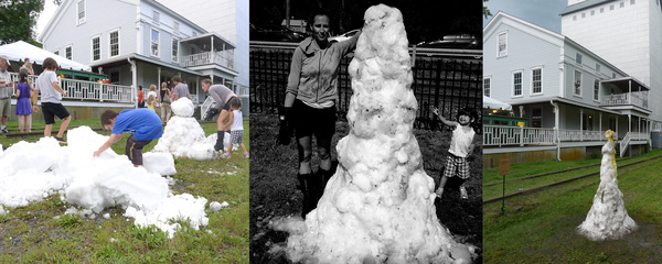 C A T H E R I N E   F A I R B A N K S      video work 800 lbs. fresh snow brought to a summer performance festival