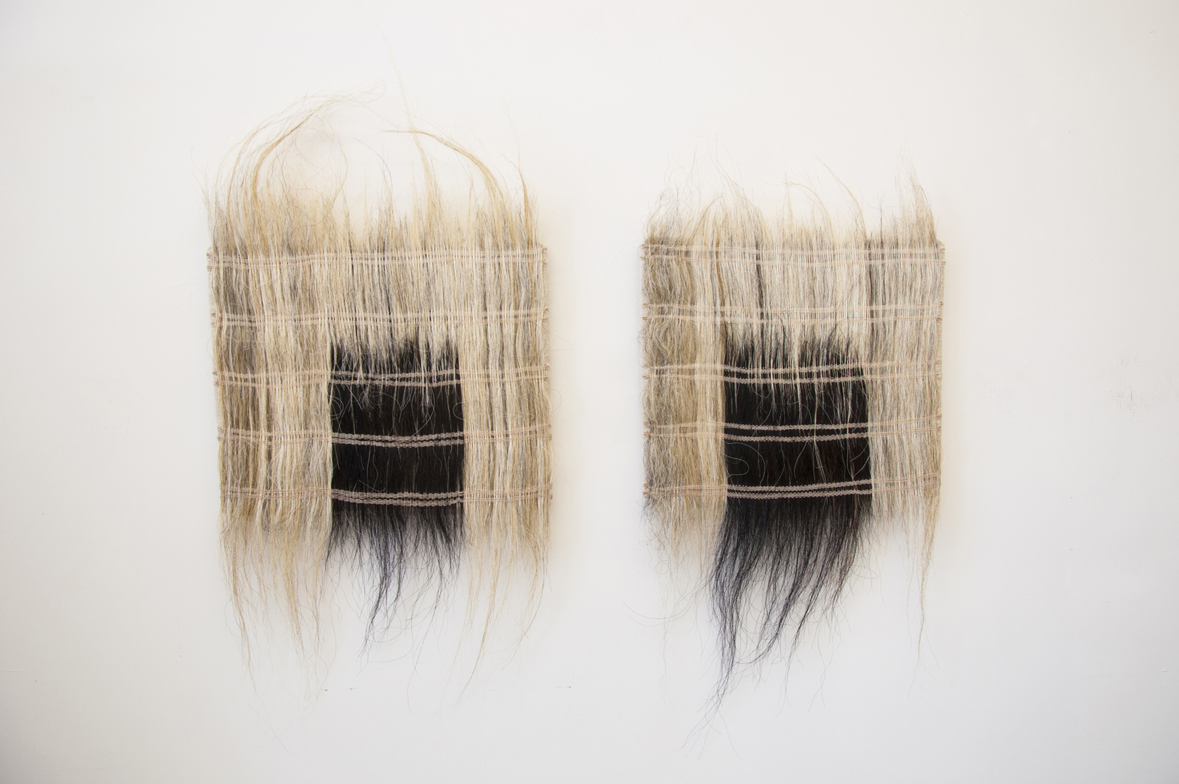 C A T H E R I N E   F A I R B A N K S      Two Chimneys Icelandic horsetail hair and hand dyed thread, mounted on archival linen 