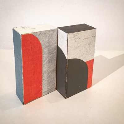 DANIEL ANSELMI Objects Collage on wood blocks