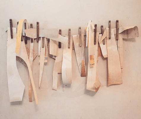 DANIEL ANSELMI Objects Paper, wooden clothespins , string
