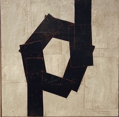 DANIEL ANSELMI Available work  Artist painted paper Collage on panel 