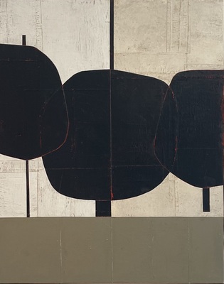 DANIEL ANSELMI Available work  Artist painted paper Collage on panel 